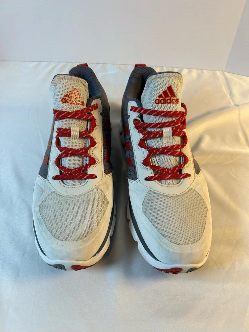 adidas MI Men’s Athletic Running Jogging Shoes Red White Gray Size 11.5